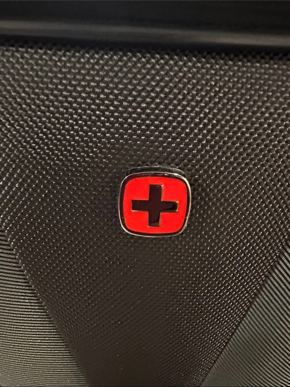 Alpine Swiss Black Laptop Bag with Red Accents